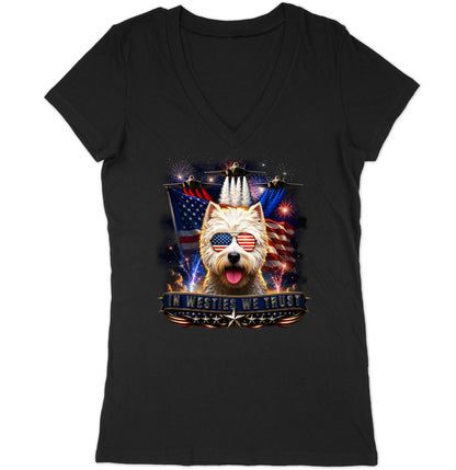 In West Highland White Terriers We Trust - Women's V-Neck T-Shirt
