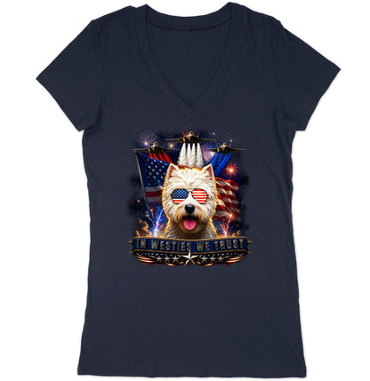 In West Highland White Terriers We Trust - Women's V-Neck T-Shirt