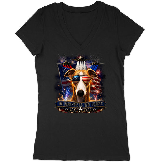 In Whippets We Trust - Women's V-Neck T-Shirt