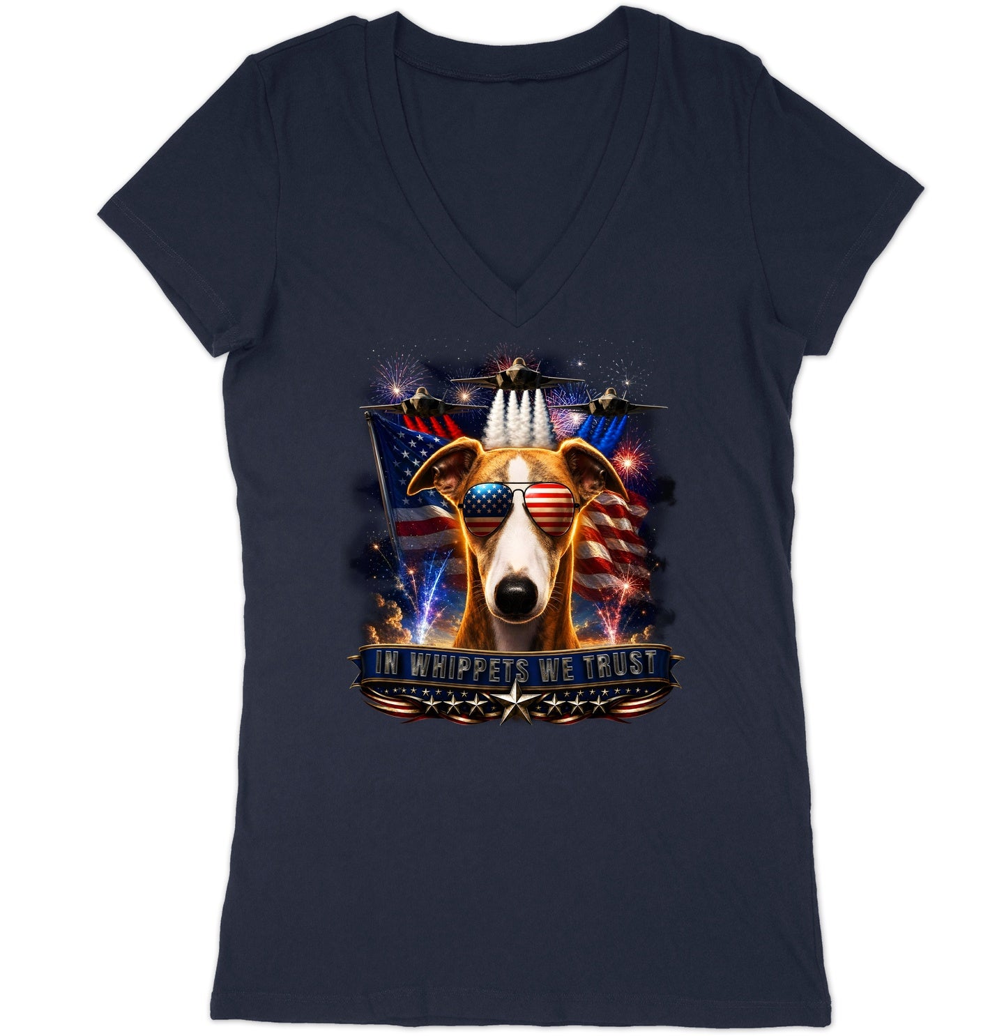 In Whippets We Trust - Women's V-Neck T-Shirt