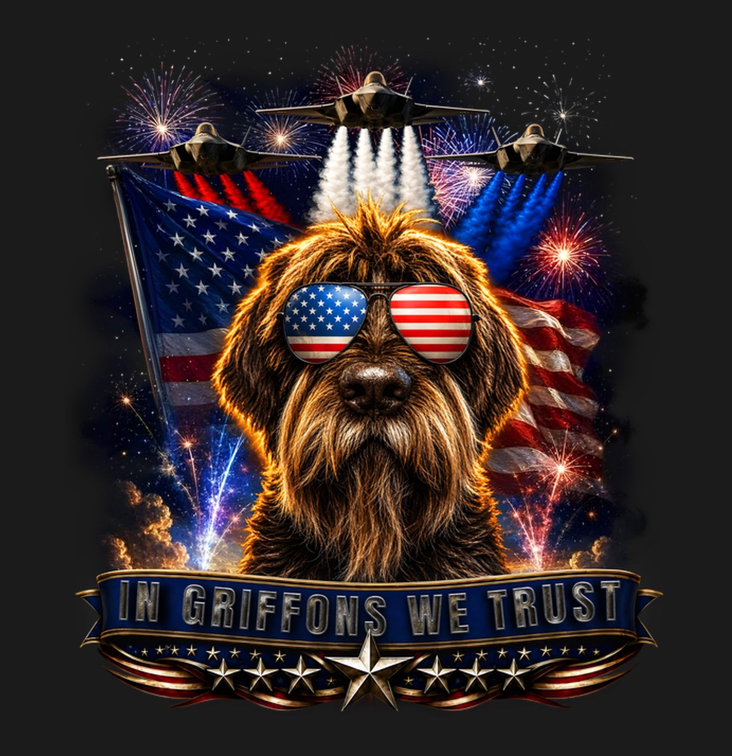 In Wirehaired Pointing Griffons We Trust - Adult Unisex T-Shirt