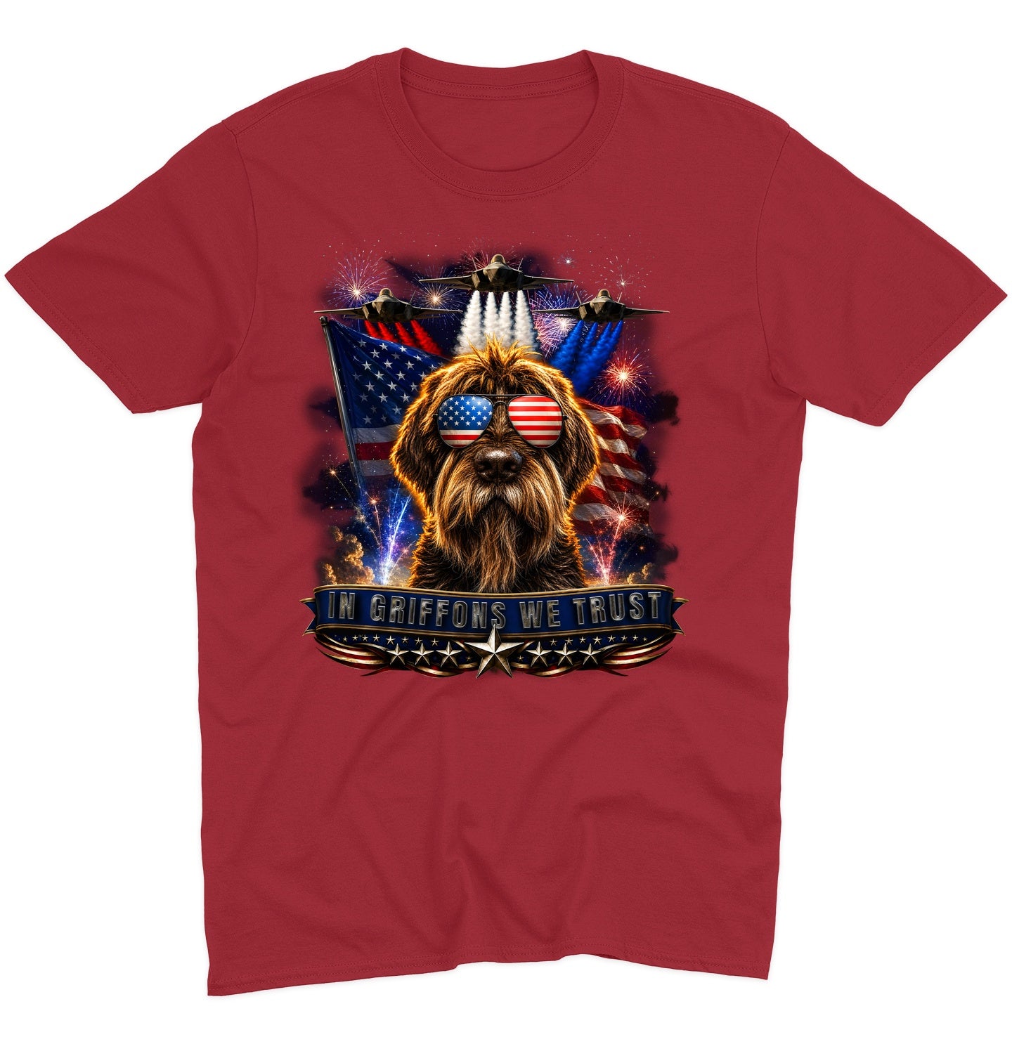 In Wirehaired Pointing Griffons We Trust - Adult Unisex T-Shirt
