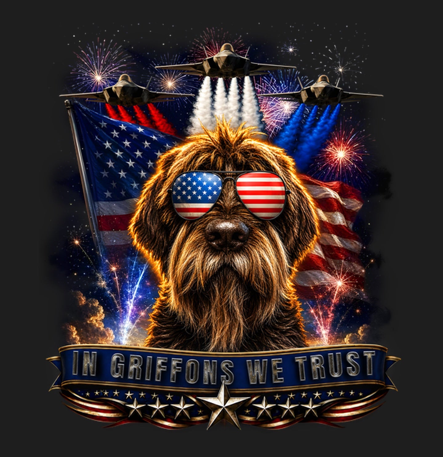 In Wirehaired Pointing Griffons We Trust - Women's V-Neck T-Shirt