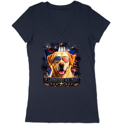 In Yellow Labrador Retrievers We Trust - Women's V-Neck T-Shirt