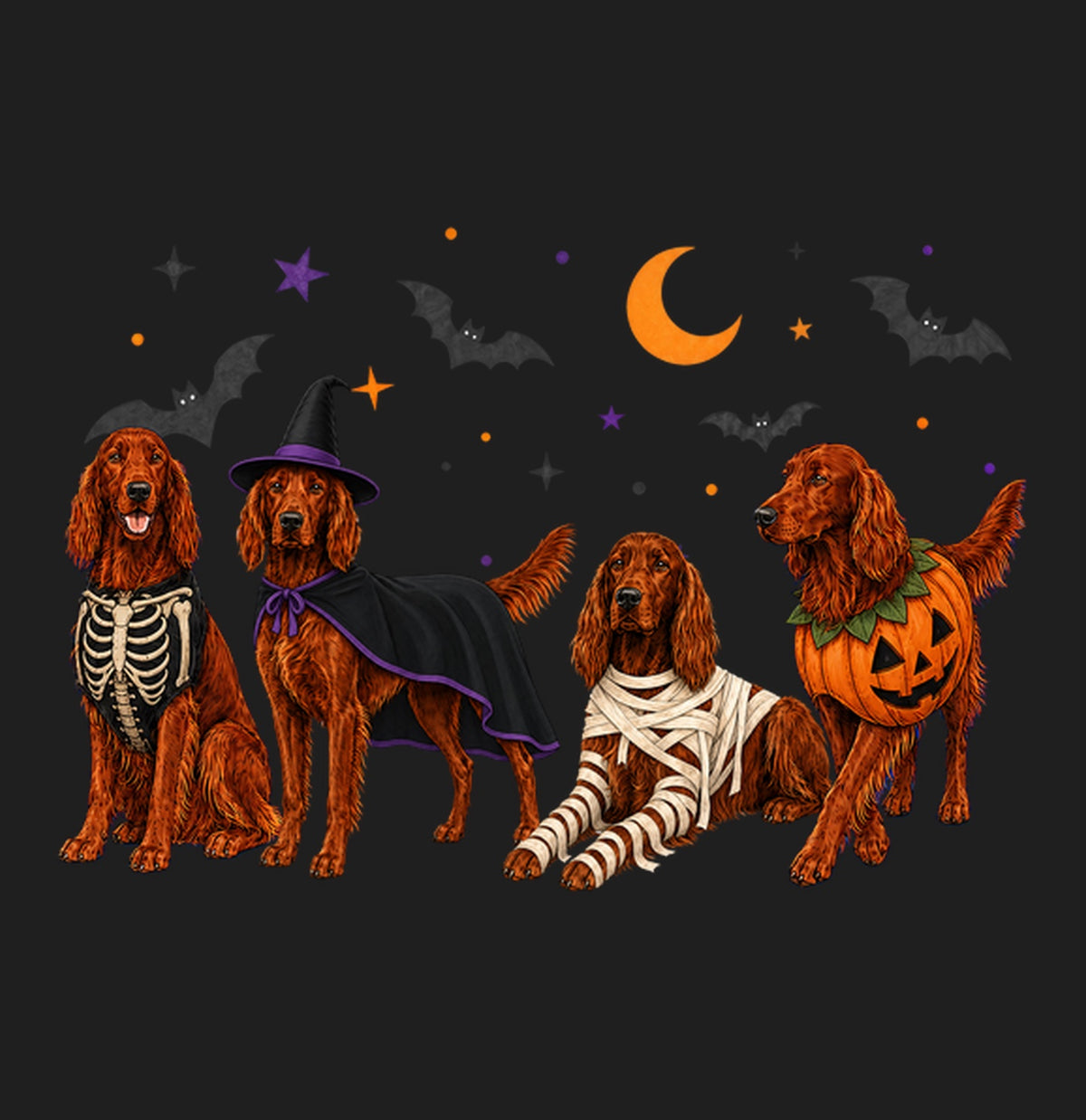 Irish Setter Halloween Lineup - Adult Tri-Blend T-Shirt