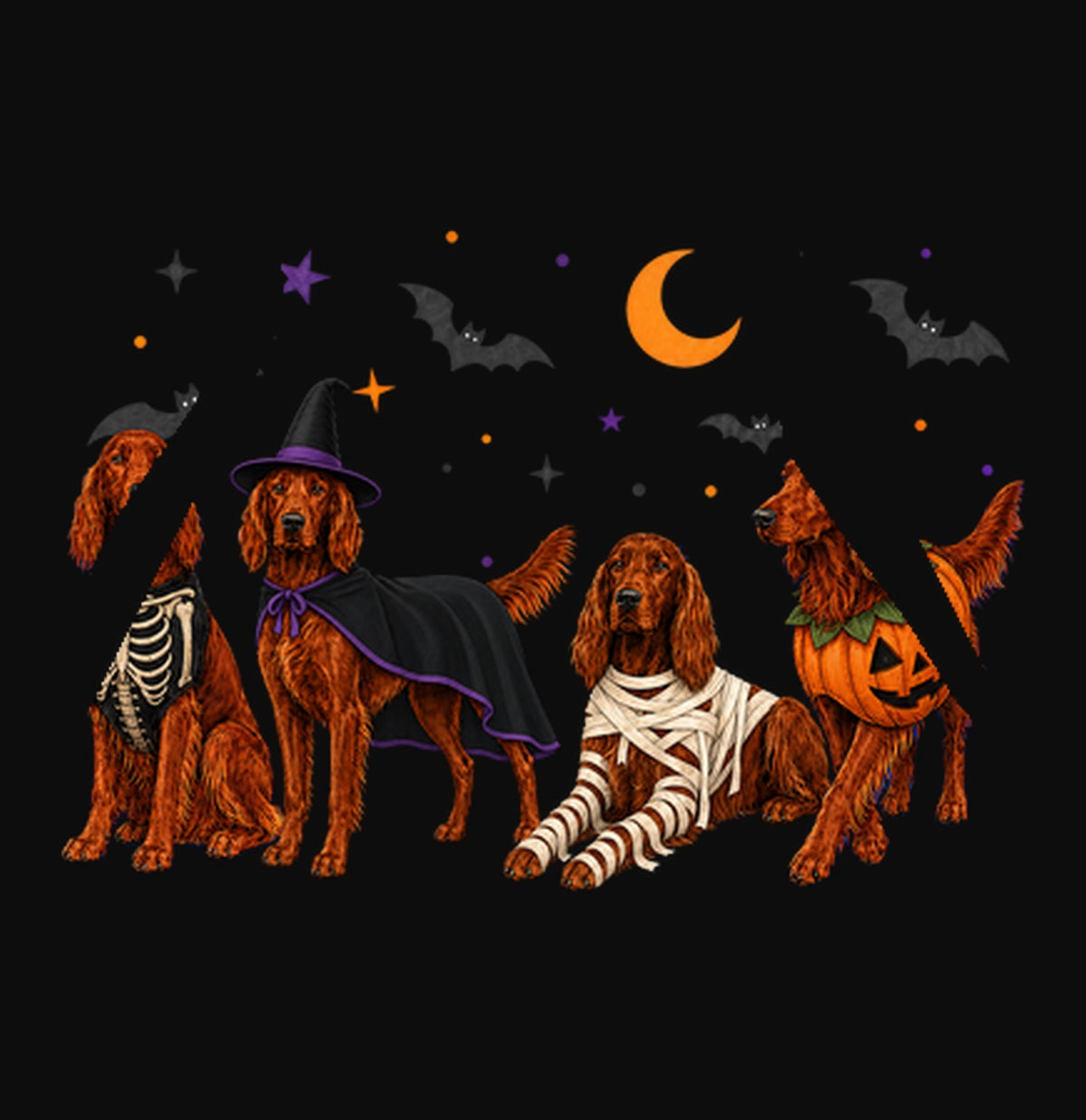 Irish Setter Halloween Lineup - Adult Unisex Hoodie