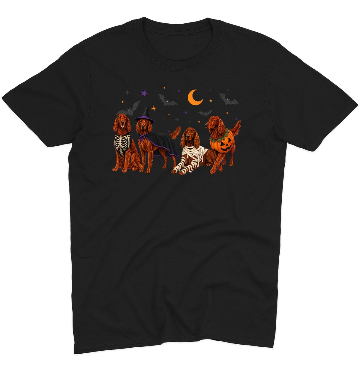 Irish Setter Halloween Lineup - Adult Unisex T-Shirt