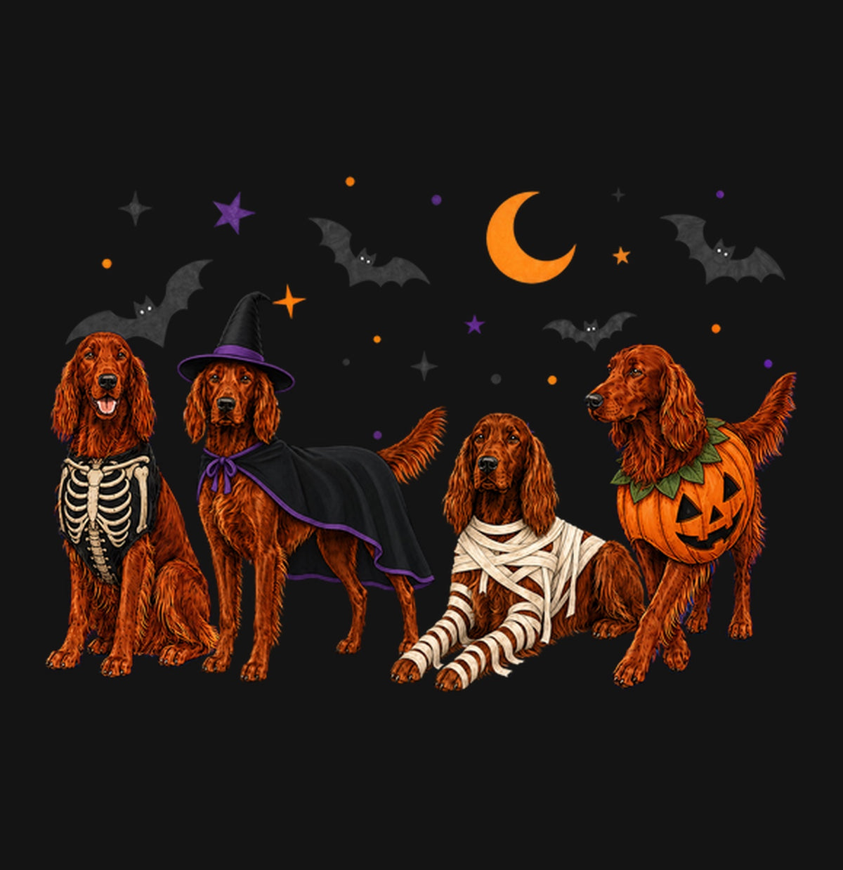 Irish Setter Halloween Lineup - Kids Unisex T-Shirt