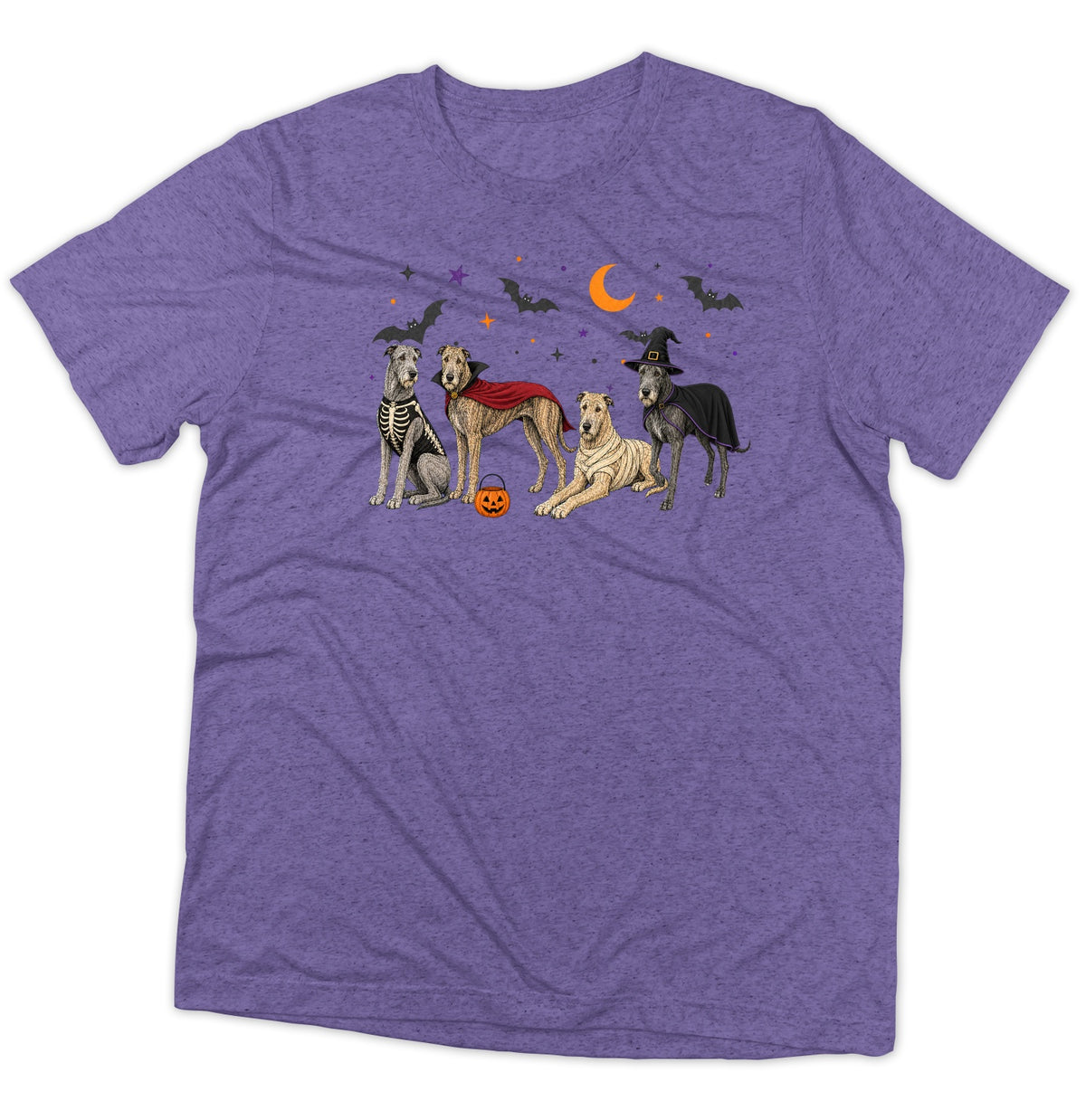 Irish Wolfhound Halloween Lineup - Adult Tri-Blend T-Shirt