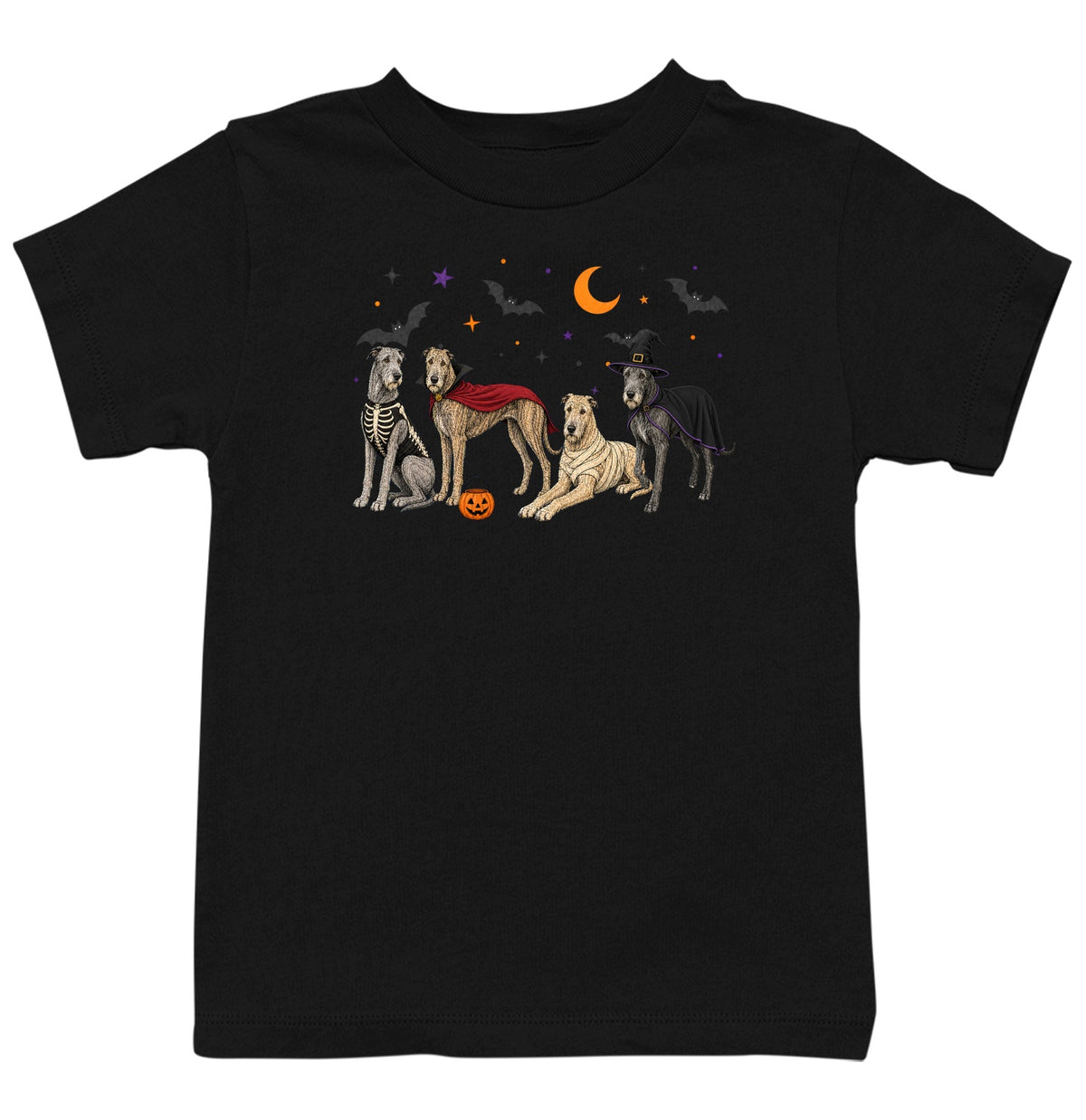 Irish Wolfhound Halloween Lineup - Kids Unisex T-Shirt