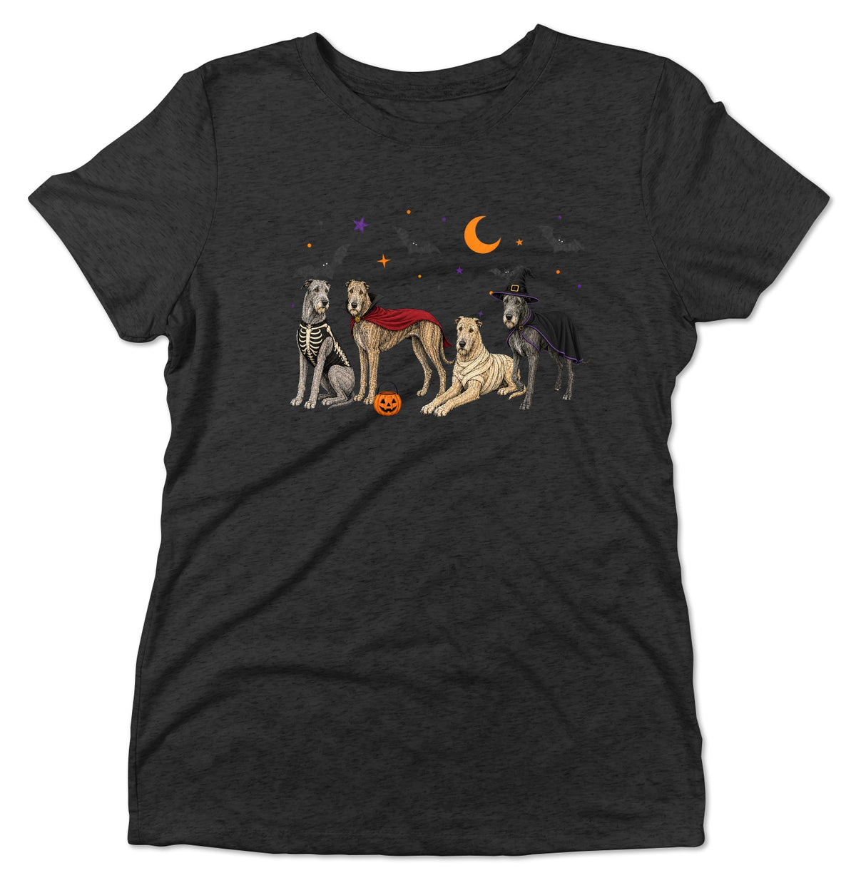 Irish Wolfhound Halloween Lineup - Women's Tri-Blend T-Shirt