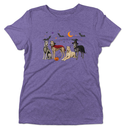 Irish Wolfhound Halloween Lineup - Women's Tri-Blend T-Shirt