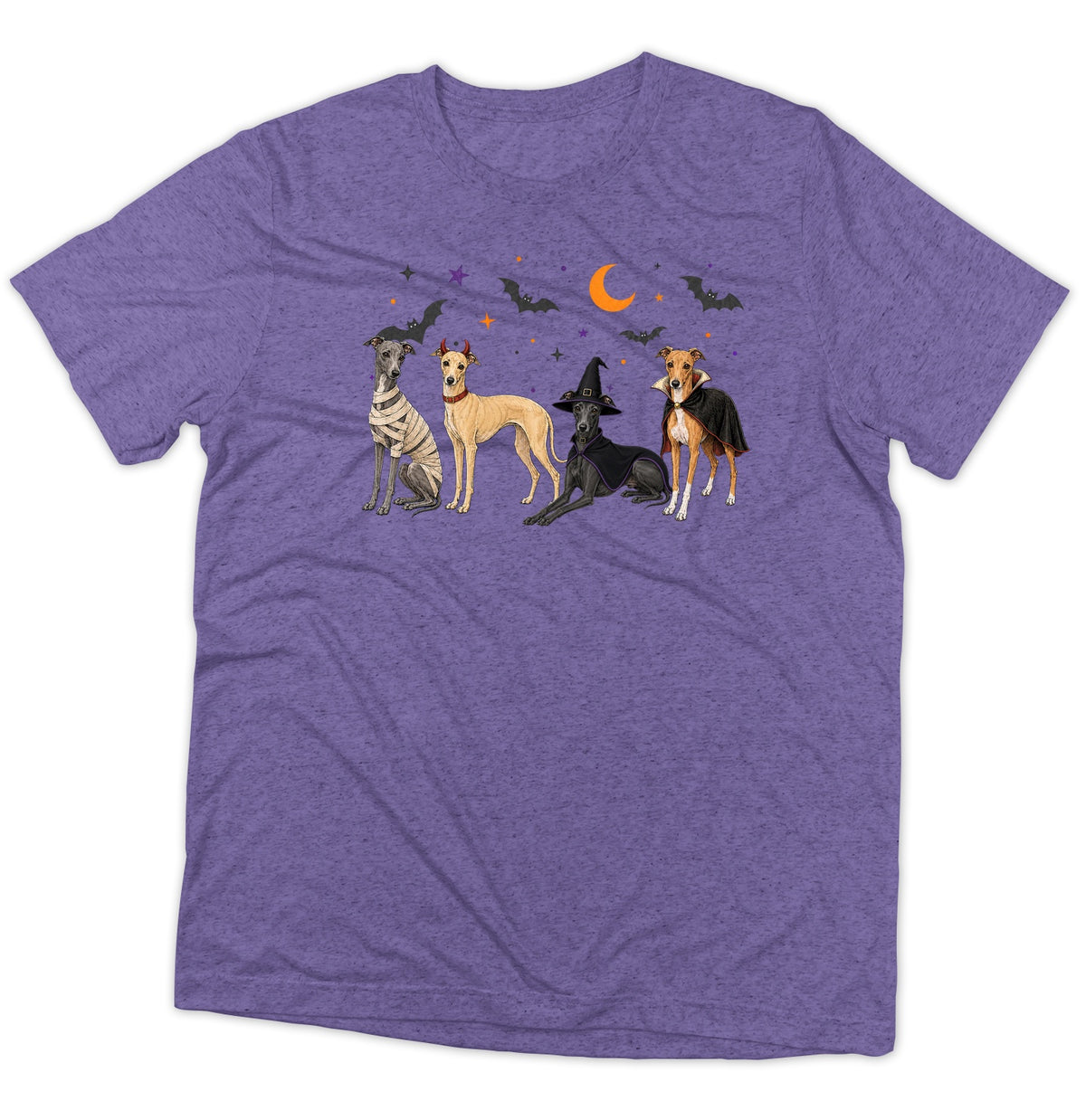 Italian Greyhound Halloween Lineup - Adult Tri-Blend T-Shirt
