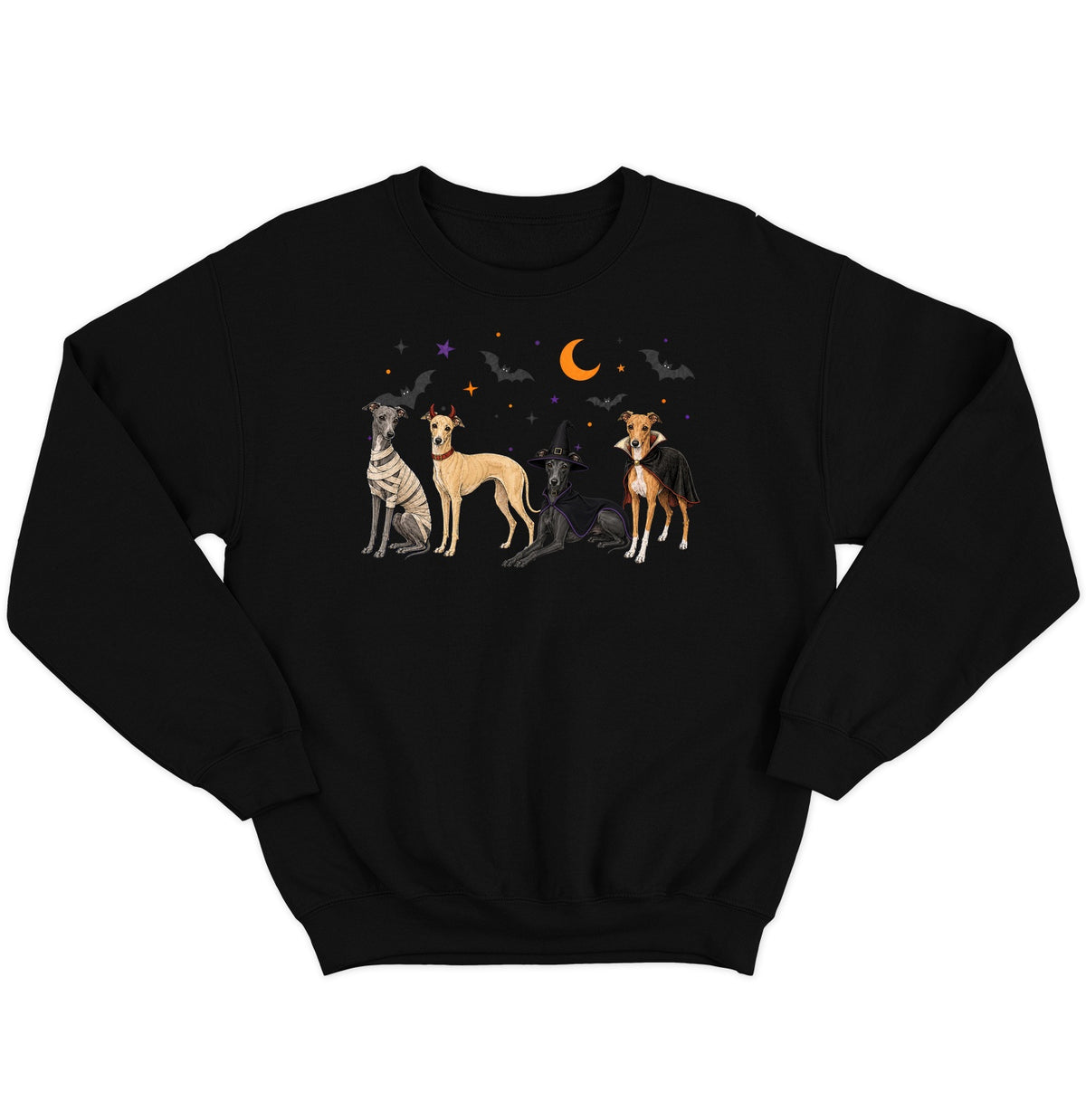 Italian Greyhound Halloween Lineup - Adult Unisex Crewneck Sweatshirt