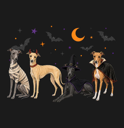 Italian Greyhound Halloween Lineup - Adult Unisex T-Shirt