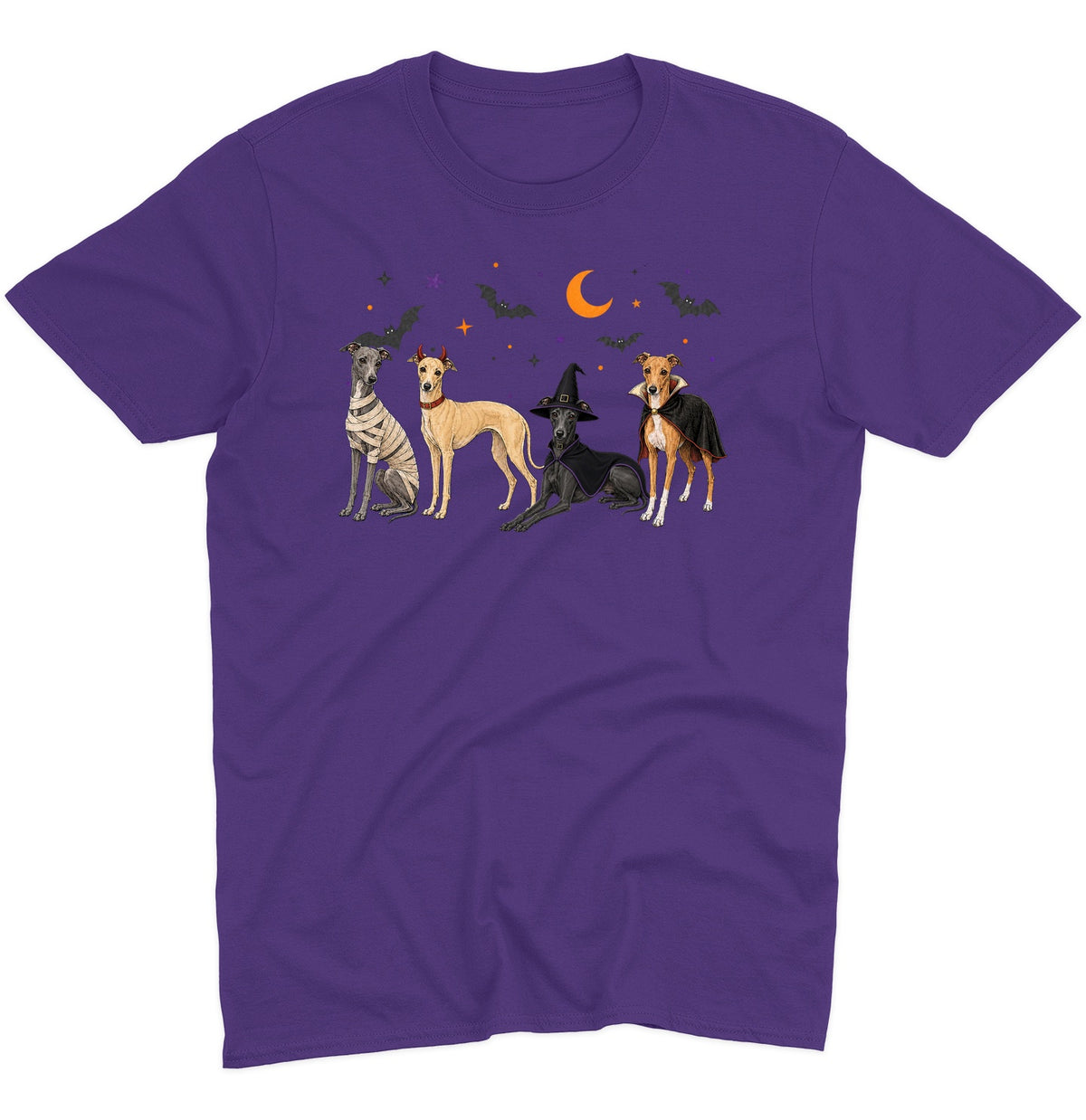 Italian Greyhound Halloween Lineup - Adult Unisex T-Shirt