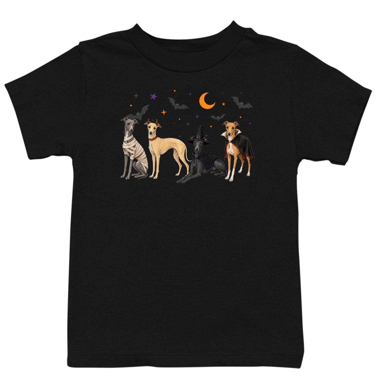 Italian Greyhound Halloween Lineup - Kids Unisex T-Shirt