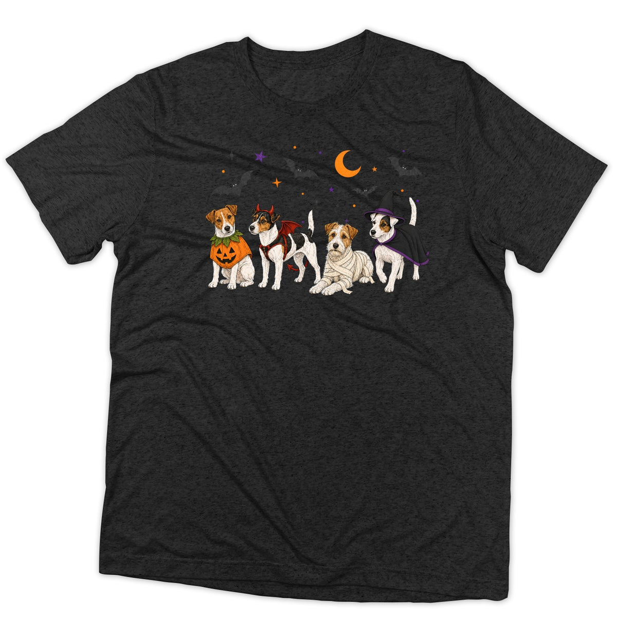 Jack Russell Terrier Halloween Lineup - Adult Tri-Blend T-Shirt