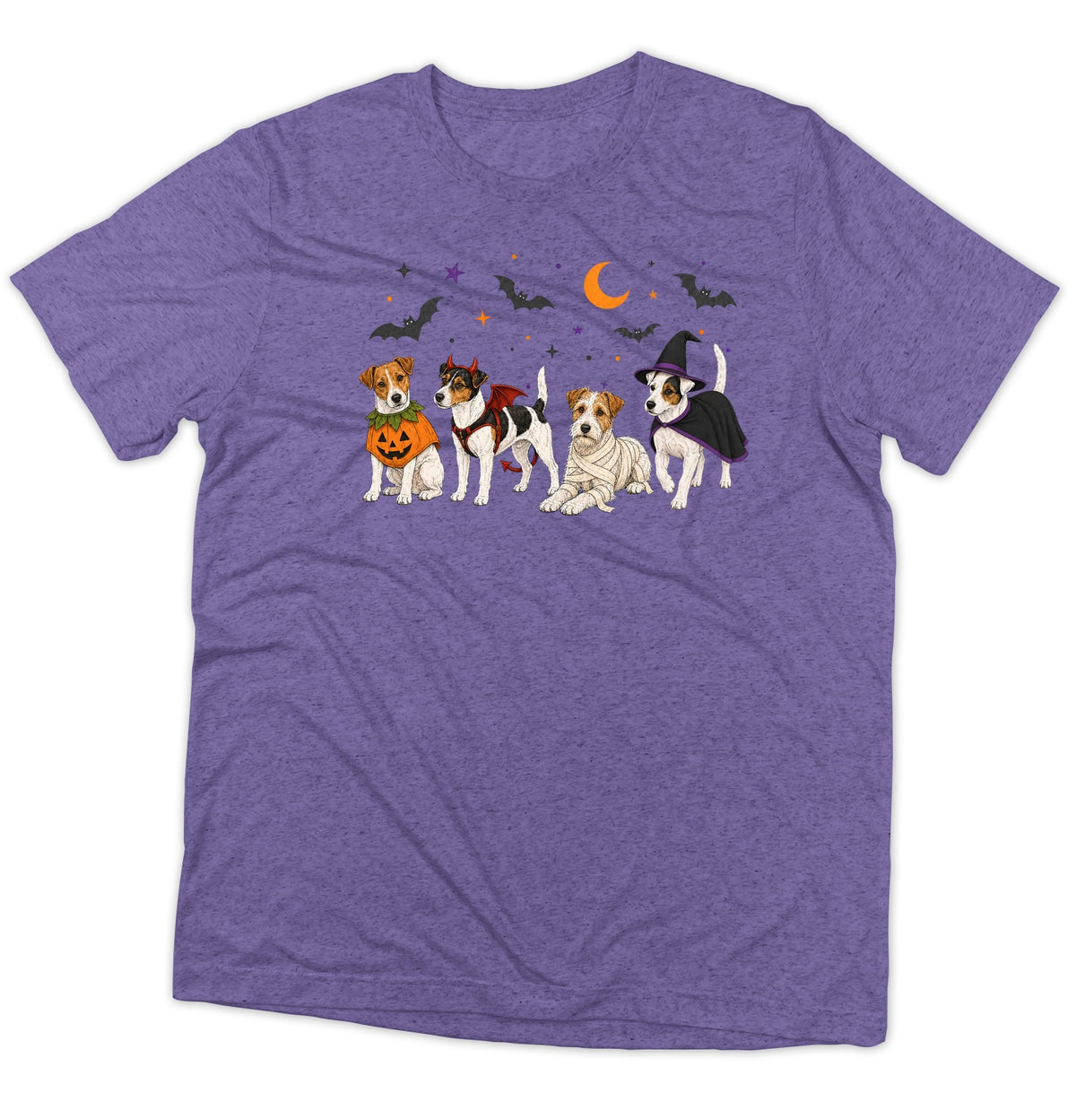 Jack Russell Terrier Halloween Lineup - Adult Tri-Blend T-Shirt
