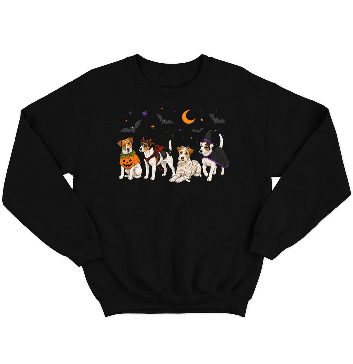 Jack Russell Terrier Halloween Lineup - Adult Unisex Crewneck Sweatshirt