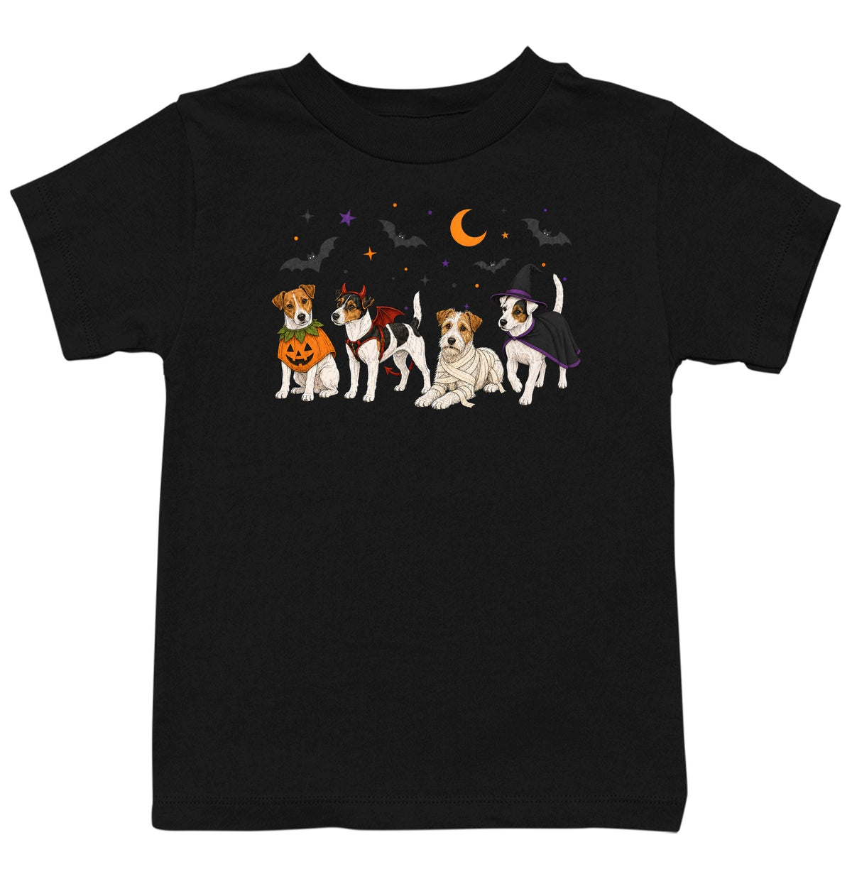 Jack Russell Terrier Halloween Lineup - Kids Unisex T-Shirt