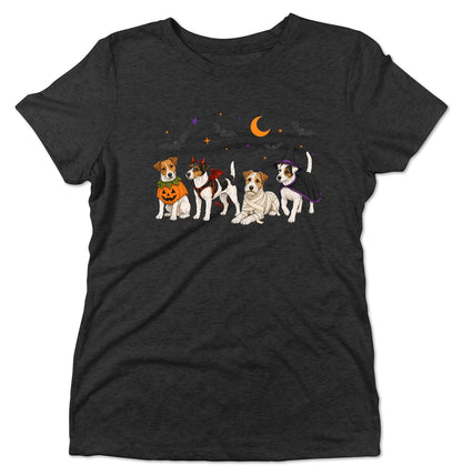 Jack Russell Terrier Halloween Lineup - Women's Tri-Blend T-Shirt