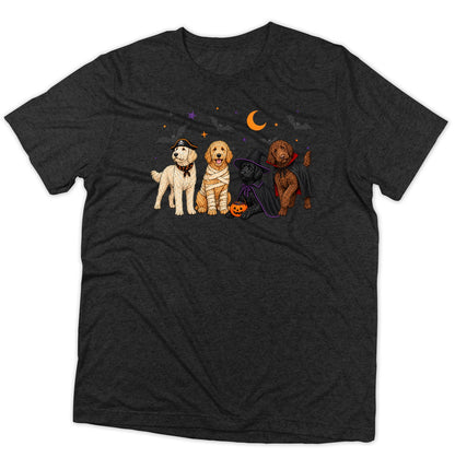 Labradoodle Halloween Lineup - Adult Tri-Blend T-Shirt