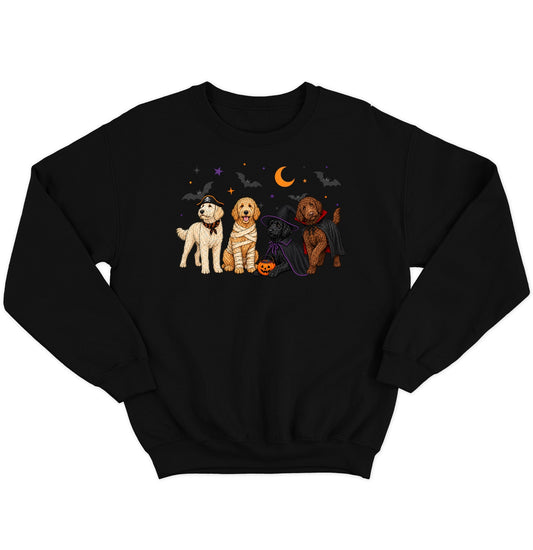 Labradoodle Halloween Lineup - Adult Unisex Crewneck Sweatshirt