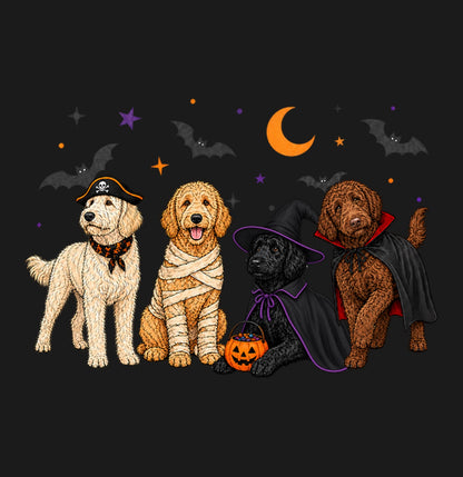 Labradoodle Halloween Lineup - Adult Unisex T-Shirt