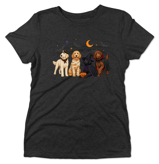 Labradoodle Halloween Lineup - Women's Tri-Blend T-Shirt