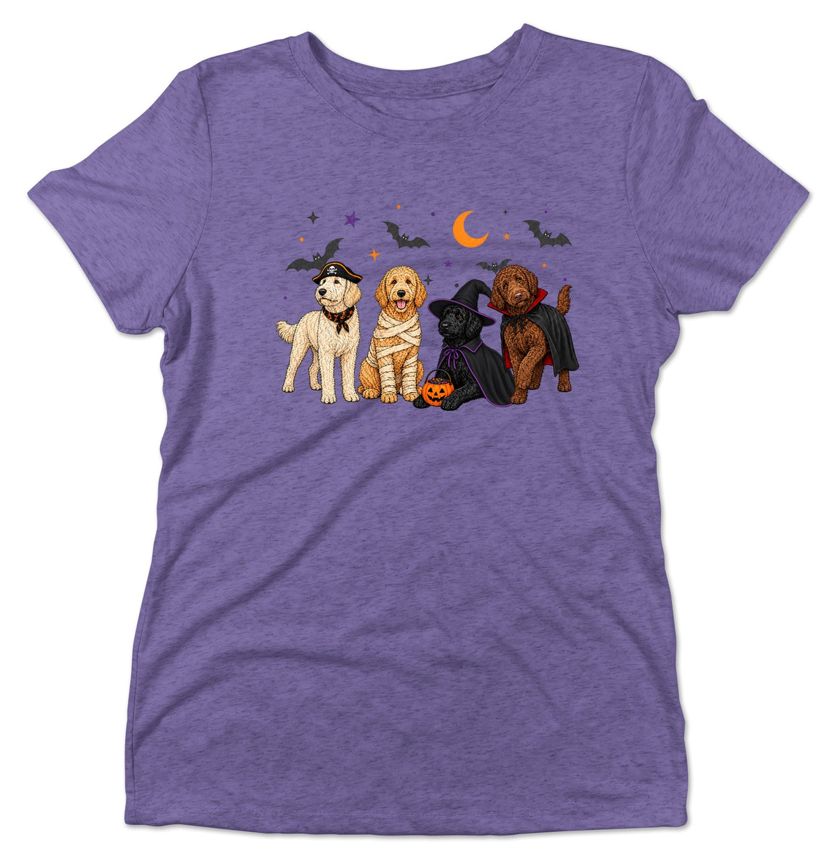 Labradoodle Halloween Lineup - Women's Tri-Blend T-Shirt