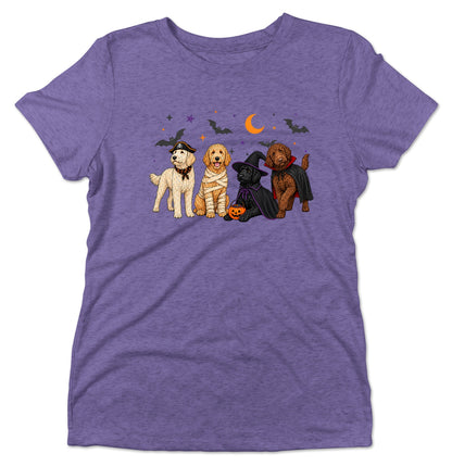 Labradoodle Halloween Lineup - Women's Tri-Blend T-Shirt