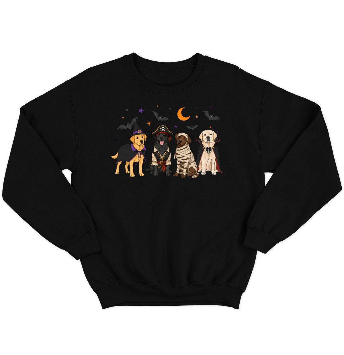 Labrador Retriever Halloween Lineup - Adult Unisex Crewneck Sweatshirt