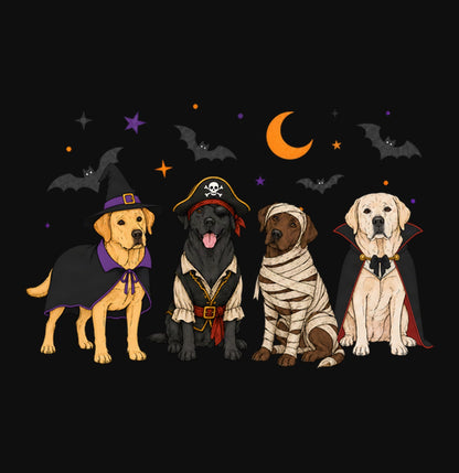 Labrador Retriever Halloween Lineup - Adult Unisex Crewneck Sweatshirt