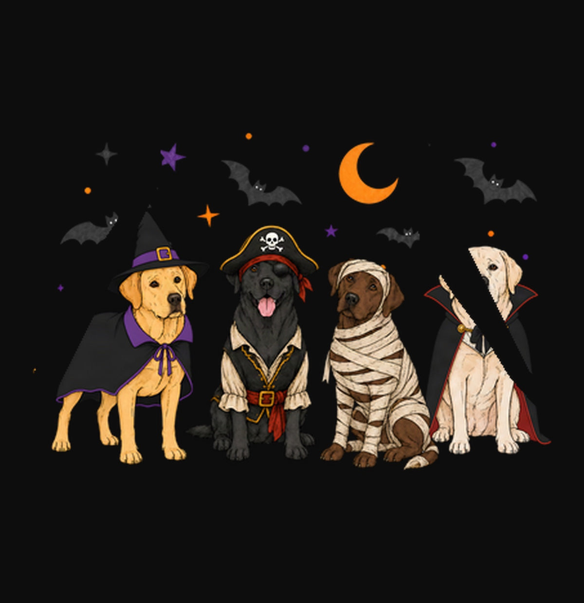Labrador Retriever Halloween Lineup - Adult Unisex Hoodie