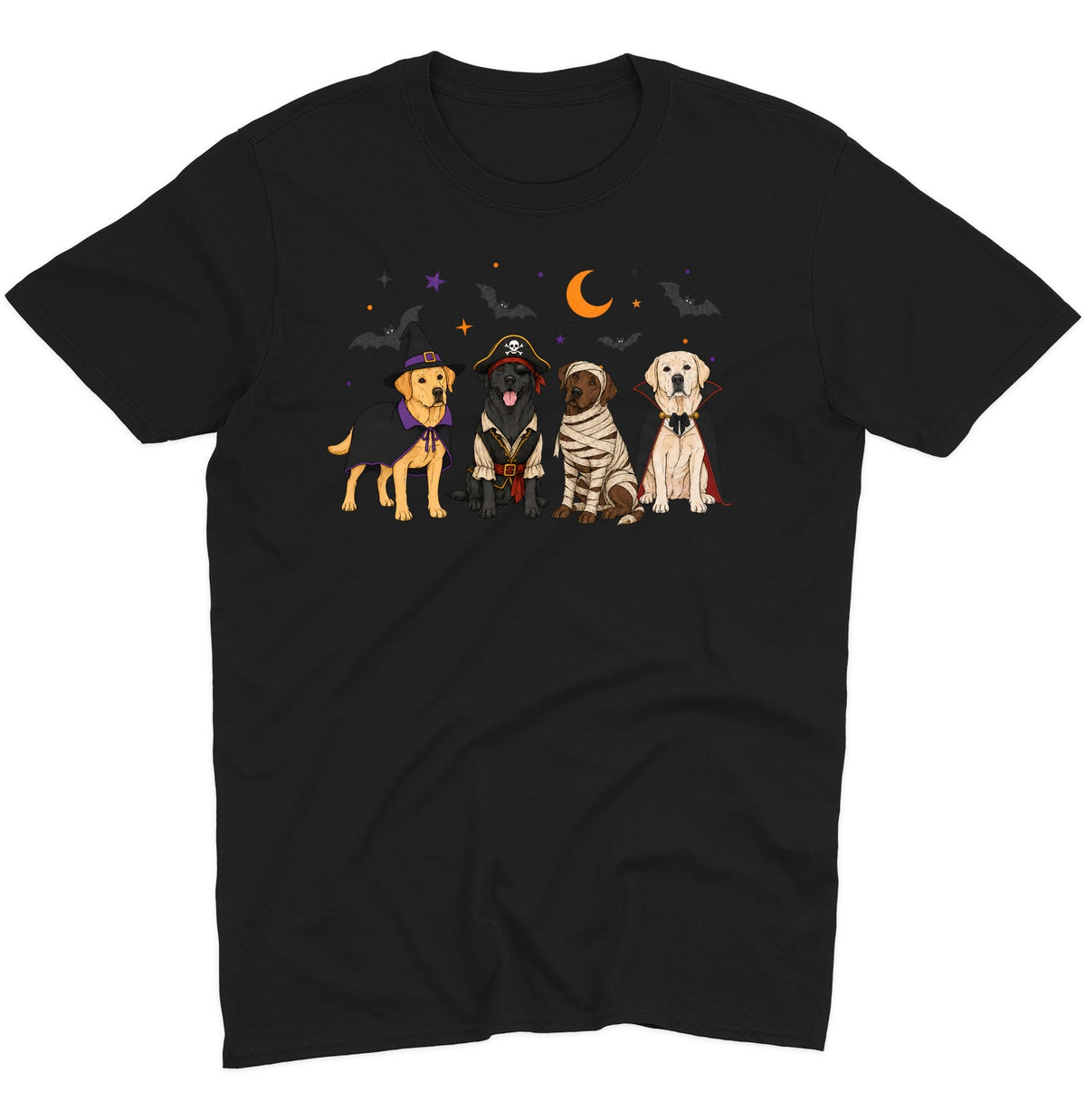 Labrador Retriever Halloween Lineup - Adult Unisex T-Shirt