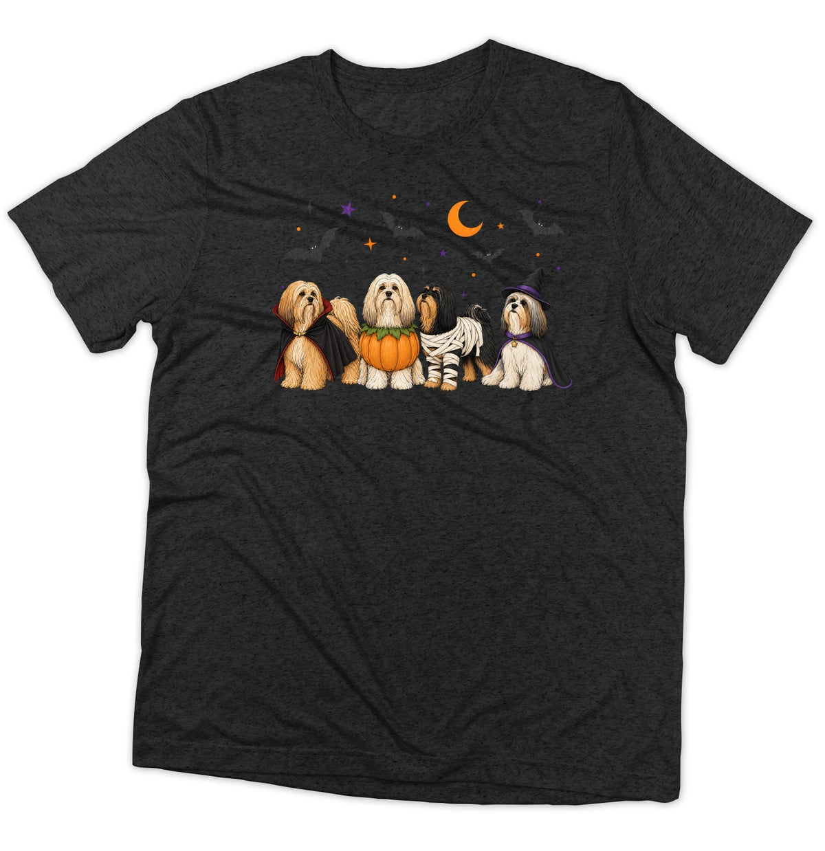 Lhasa Apso Halloween Lineup - Adult Tri-Blend T-Shirt