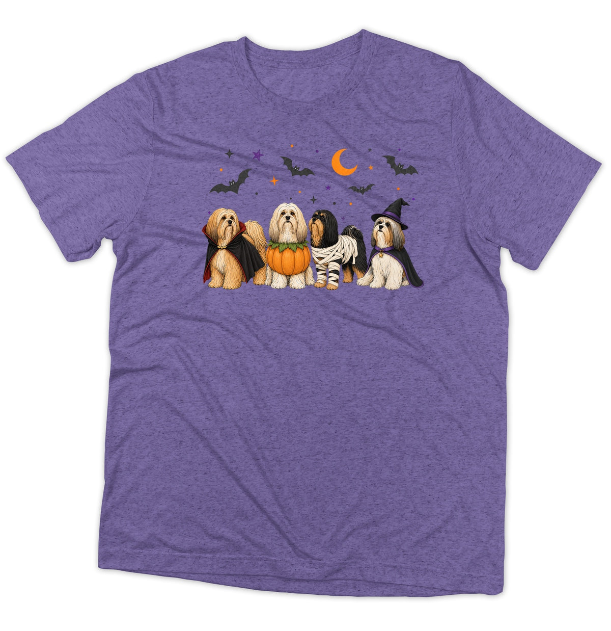 Lhasa Apso Halloween Lineup - Adult Tri-Blend T-Shirt