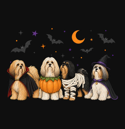 Lhasa Apso Halloween Lineup - Adult Unisex Crewneck Sweatshirt