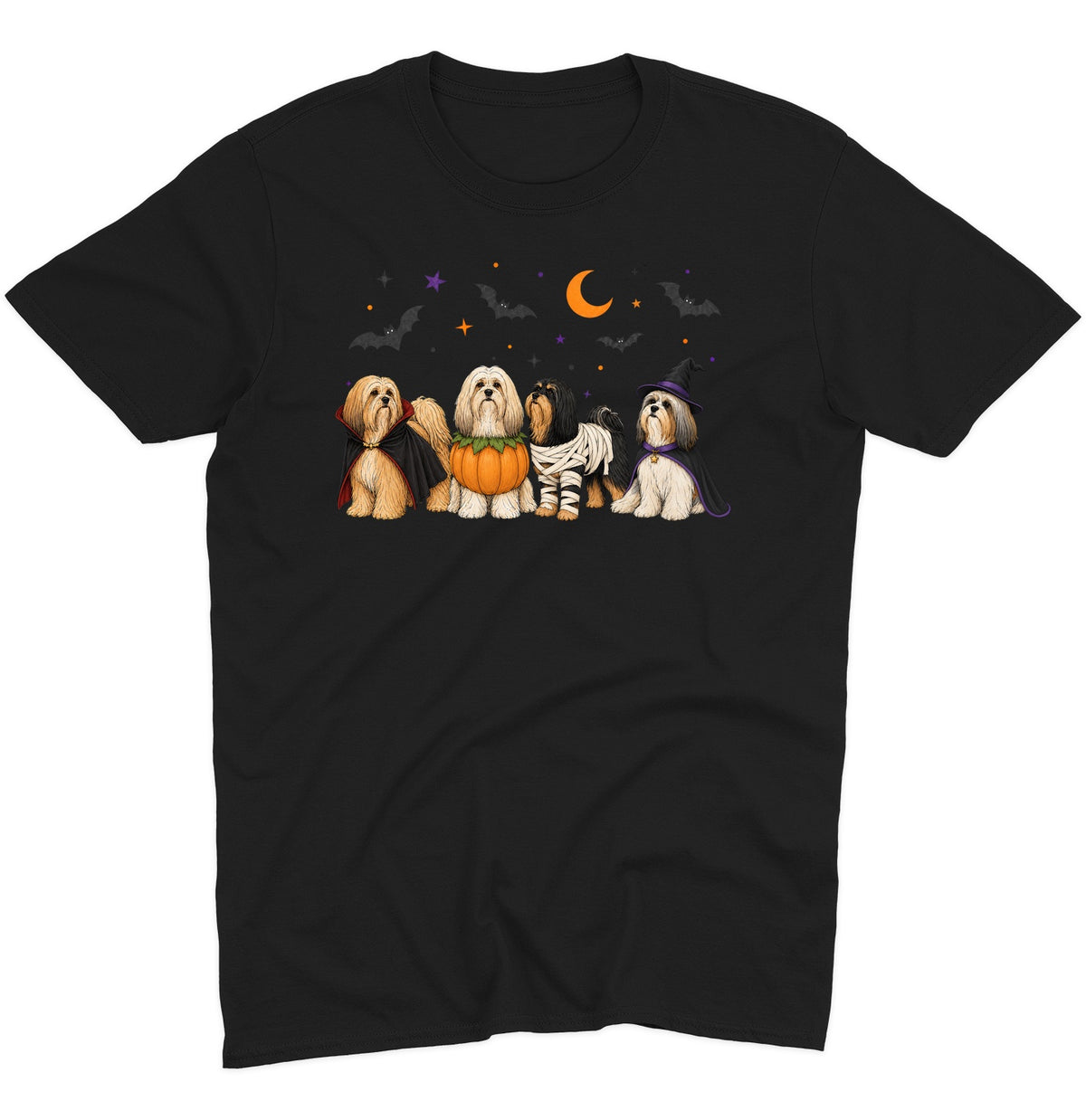 Lhasa Apso Halloween Lineup - Adult Unisex T-Shirt