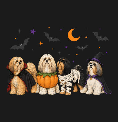 Lhasa Apso Halloween Lineup - Adult Unisex T-Shirt