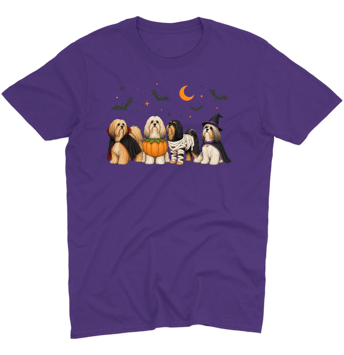 Lhasa Apso Halloween Lineup - Adult Unisex T-Shirt