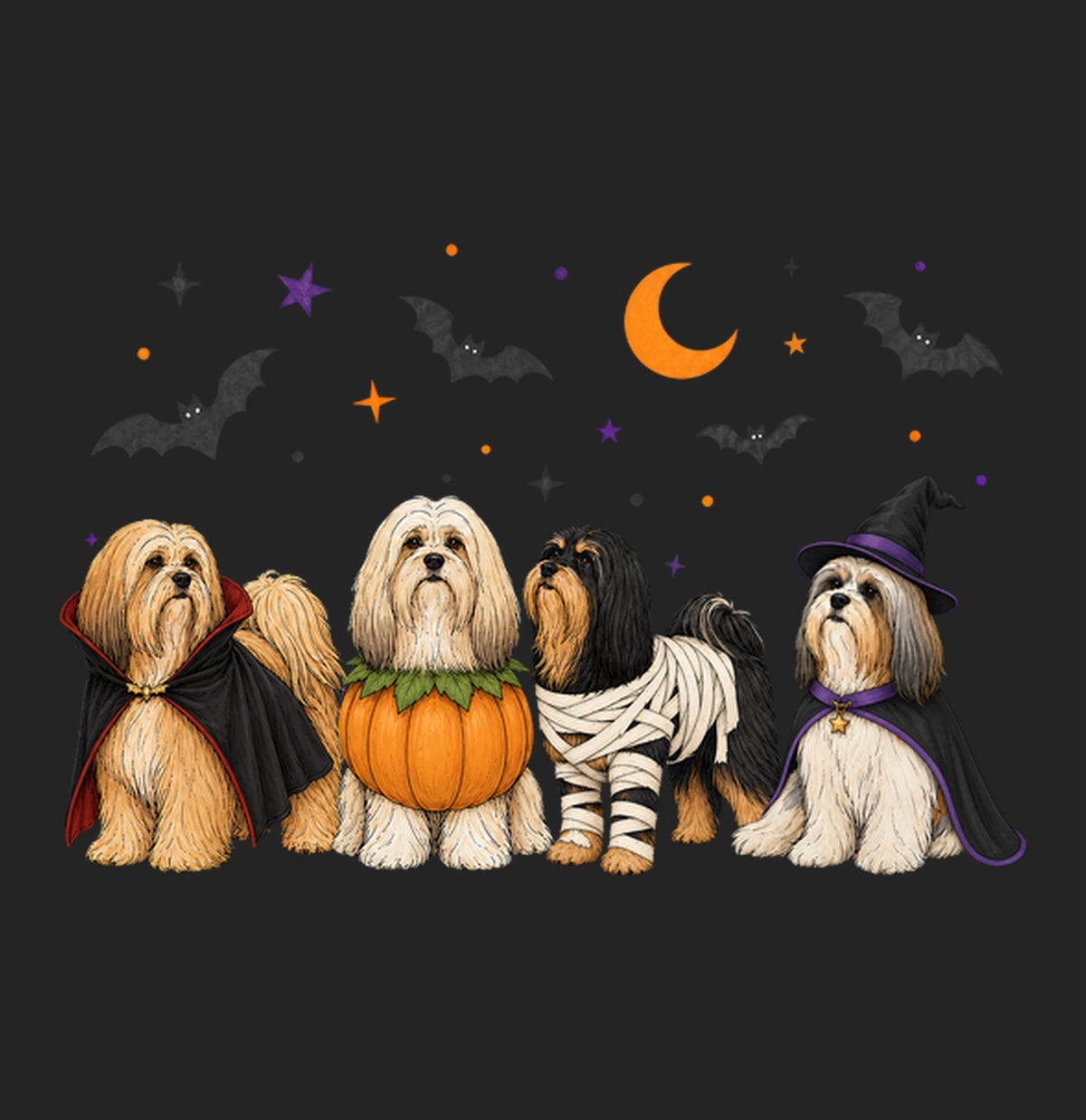 Lhasa Apso Halloween Lineup - Women's Tri-Blend T-Shirt