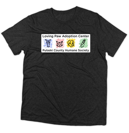 Loving Paws Adoption Center Logo - Adult Tri-Blend T-Shirt