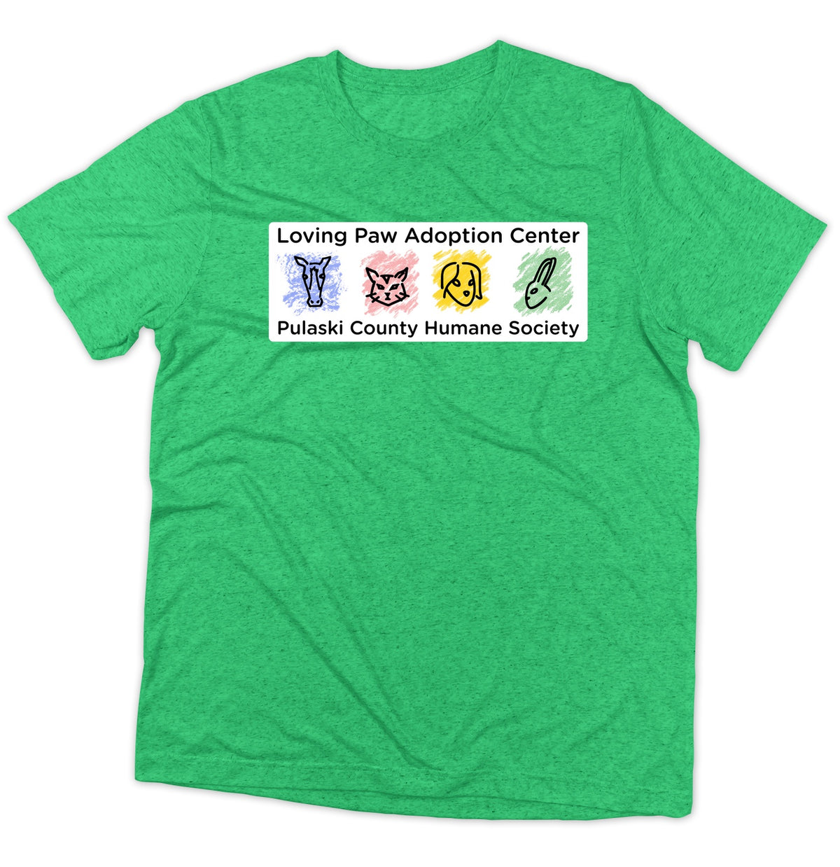 Loving Paws Adoption Center Logo - Adult Tri-Blend T-Shirt