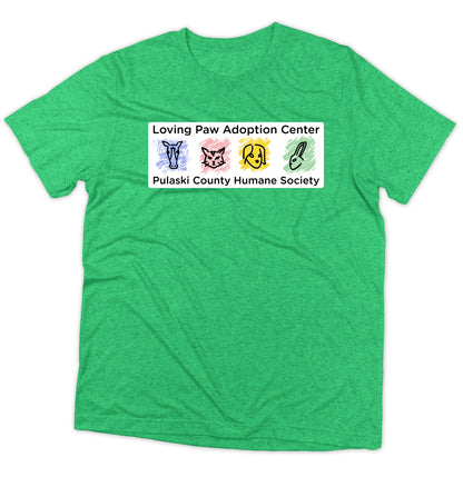 Loving Paws Adoption Center Logo - Adult Tri-Blend T-Shirt