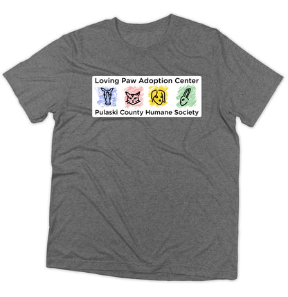 Loving Paws Adoption Center Logo - Adult Tri-Blend T-Shirt