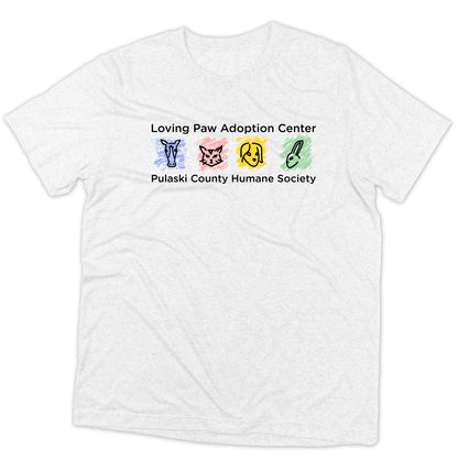 Loving Paws Adoption Center Logo - Adult Tri-Blend T-Shirt