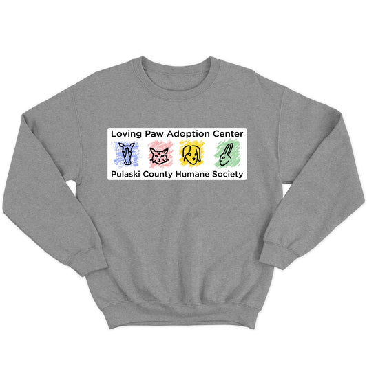 Loving Paws Adoption Center Logo - Adult Unisex Crewneck Sweatshirt