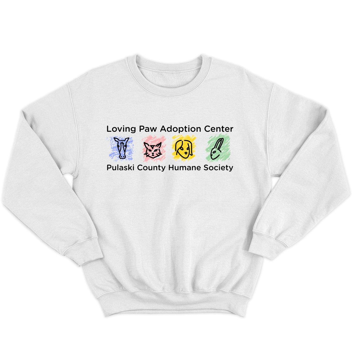 Loving Paws Adoption Center Logo - Adult Unisex Crewneck Sweatshirt